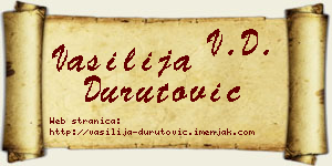 Vasilija Durutović vizit kartica